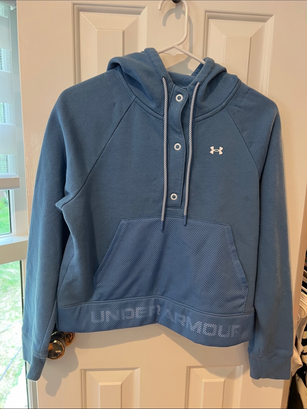 Under Armour Women's Dusty Blue Hooded Pullover Sweatshirt